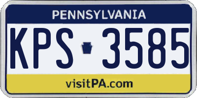 PA license plate KPS3585