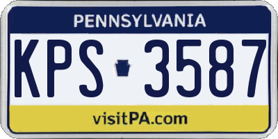PA license plate KPS3587