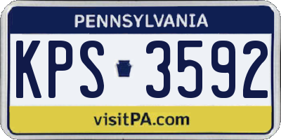 PA license plate KPS3592