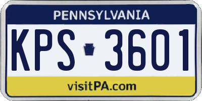 PA license plate KPS3601