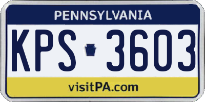 PA license plate KPS3603