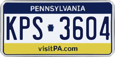 PA license plate KPS3604