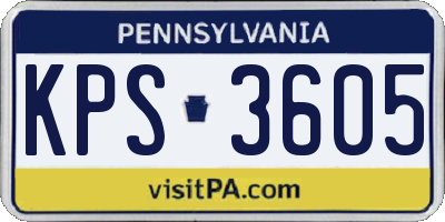 PA license plate KPS3605