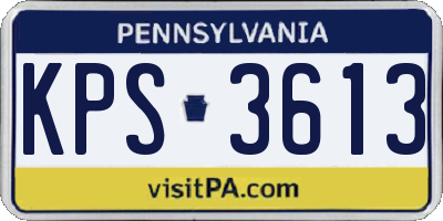 PA license plate KPS3613