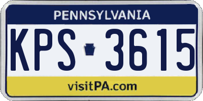 PA license plate KPS3615