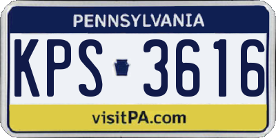 PA license plate KPS3616