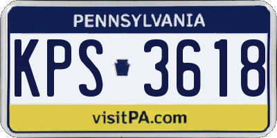 PA license plate KPS3618