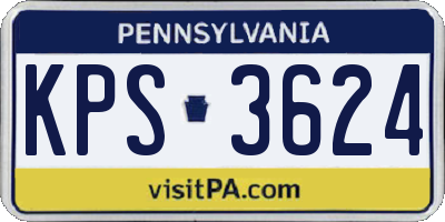 PA license plate KPS3624