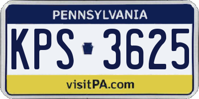 PA license plate KPS3625