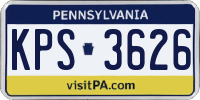PA license plate KPS3626