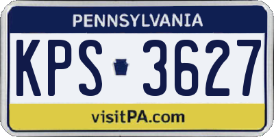 PA license plate KPS3627