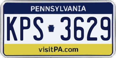 PA license plate KPS3629