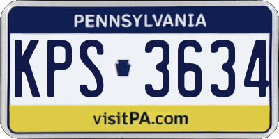 PA license plate KPS3634