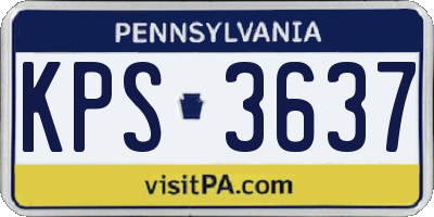 PA license plate KPS3637