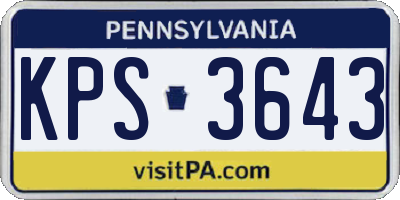 PA license plate KPS3643