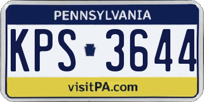 PA license plate KPS3644