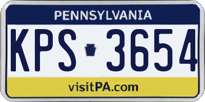 PA license plate KPS3654
