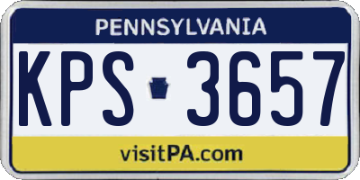 PA license plate KPS3657