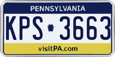 PA license plate KPS3663