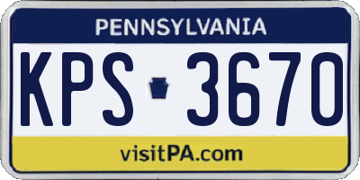 PA license plate KPS3670