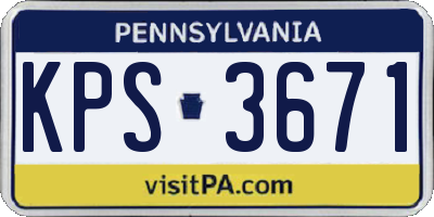 PA license plate KPS3671
