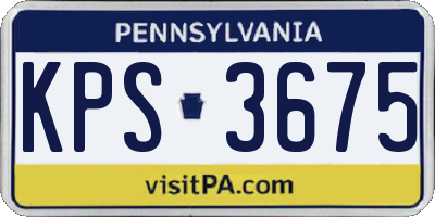 PA license plate KPS3675