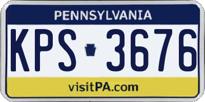 PA license plate KPS3676