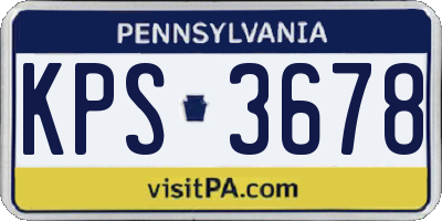 PA license plate KPS3678