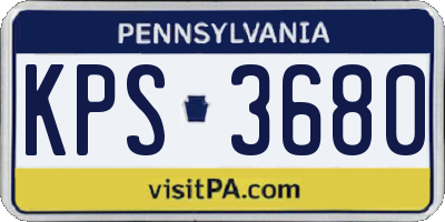 PA license plate KPS3680