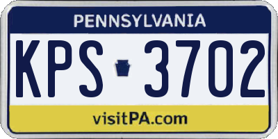 PA license plate KPS3702