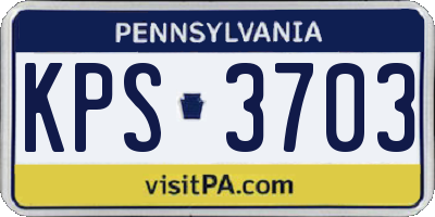 PA license plate KPS3703