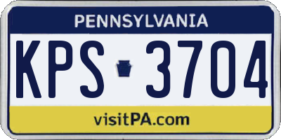 PA license plate KPS3704