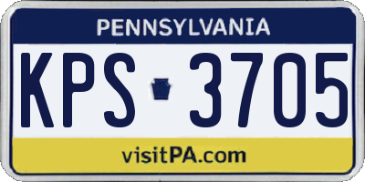 PA license plate KPS3705