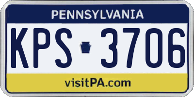 PA license plate KPS3706