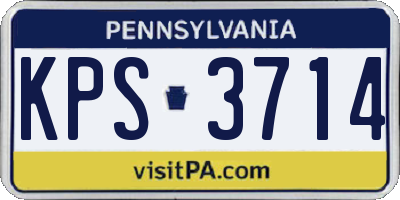 PA license plate KPS3714