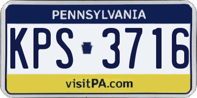 PA license plate KPS3716
