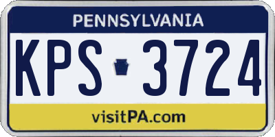 PA license plate KPS3724