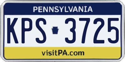 PA license plate KPS3725