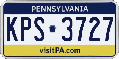 PA license plate KPS3727