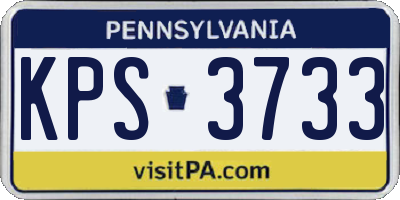 PA license plate KPS3733