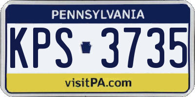 PA license plate KPS3735