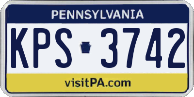 PA license plate KPS3742