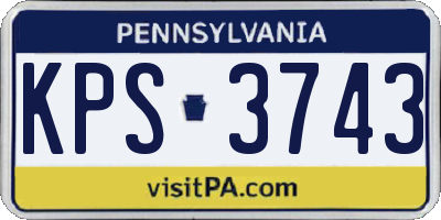 PA license plate KPS3743