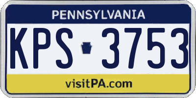 PA license plate KPS3753