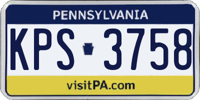 PA license plate KPS3758