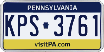 PA license plate KPS3761