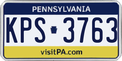 PA license plate KPS3763