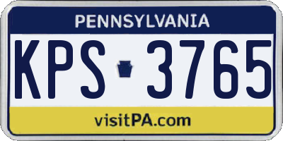 PA license plate KPS3765