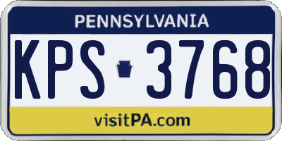 PA license plate KPS3768