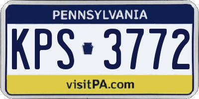 PA license plate KPS3772